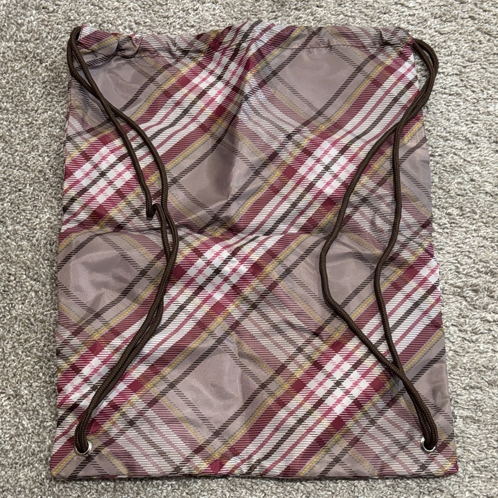 Plaid Drawstring Backpack - image 3